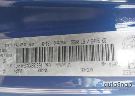 2019 Jeep Wrangler Unlimited Sahara z USA, uszkodzony, nr VIN 1C4HJXEG4KW651324